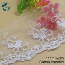 3 metros 11cm largura guarnições guipure embroid lace costura fita de Algodão bonecas de pano rendas DIY Acessórios de Vestuário de casamento do laço #3375 2024 - compre barato