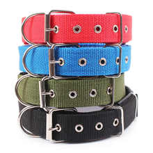 4.0*60cm Length  Comfortable Adjustable Nylon Strap Dog Collar For Small And Big Pet Dogs Collars 4 Color Red/Bule/Black/Green 2024 - buy cheap