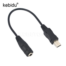 Kebidu Mini USB Macho para Fêmea Jack de 3.5mm Cabo de Áudio Cabo para Ativo Clipe Mic Adaptador de Microfone para GoPro herói 1 2 3 3 2024 - compre barato