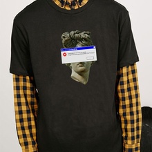 Футболка kuakuayu HJN в стиле унисекс с принтом статуи Аполлона, стильная футболка в стиле Харадзюку с принтом «Vaporwave», летняя модная футболка в уличном стиле 2024 - купить недорого