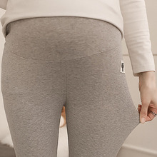 Leggings de alta qualidade cor sólida patches fofos gatinhos maternidade outono malha gravidez barriga cintura calças de maternidade tamanho grande 2024 - compre barato