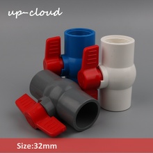 1pc PVC 1" x 1" Thread,32mm to 32mm Ball Valve Slip Shut Handle Valve PVC Pipe Fittings Plumbing Adapter Water Tube Connector 2024 - buy cheap