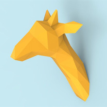 Modelo de papel 3D con cabeza de jirafa, decoración de pared para el hogar, rompecabezas educativos, juguetes para niños, regalo de cumpleaños 886 2024 - compra barato