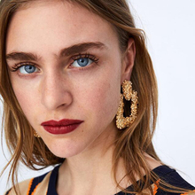 Popular Vintage Statement Earrings For Women Geometric Earring Texture Alloy Drop Earing Hanging Fashion Jewelry 2024 - buy cheap