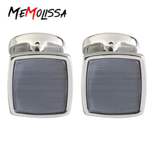 MeMolissa Luxury Shirt Cufflinks for mens Brand cuff button Gray Color Opals Square cuff links High Quality abotoaduras Jewelry 2024 - buy cheap