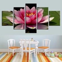 Wall Art Print Poster Modular 5 Set Lotus Flower Home Decor Background Picture Frame Watercolor Living Room Gift Canvas Painting 2024 - buy cheap