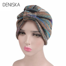 DENISKA New Winter Women Knitted Warm Turban Head Wrap Turban With Fleece Chemo Cap Liner For Cancer Hair Loss Ladies 2024 - buy cheap