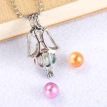 Bright Silver Hollow Pearl Cage Jewelry Making Bead Cage Pendant Aroma Essential Oil Diffuser Locket For Oyster Pearl 2024 - buy cheap
