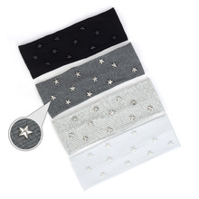 Acanalado liso Star-bandanas planas elásticas para mujer, diadema de algodón, accesorios para el cabello hechos a mano, turbante, moda DZ753 2024 - compra barato