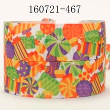 NEW 50 yards 7/8 " 22 mm color candy  pattern printed grosgrain Halloween ribbon DIY gift free shipping 2024 - buy cheap