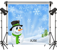 LB Polyester & Vinyl Christmas Snowflake Cute Cartoon Snowmen Studio Backdrop Photography Photo Props Photographic Background 2024 - buy cheap