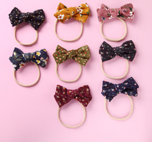 36pc/lot 2019 Trendy Girls Floral Print Hair Bows Nylon Headband ,Kids Cotton Fabric Hair Bows Elastic Headband Hair Accessories 2024 - buy cheap