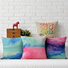 Nordic Watercolor pillow , Creative Modern Watercolor pillow Cushion , Linen pillowcase,home decorative sofa pillows 2024 - buy cheap