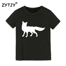 Camiseta com estampa de raposa para crianças, camisa para meninos e meninas, roupas engraçadas 2024 - compre barato