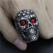 Anillo de acero inoxidable para hombre y niño, DISEÑO ASOMBROSO, Calavera, ojos frescos, estrellas, 316L, anillo de calavera genial 2024 - compra barato