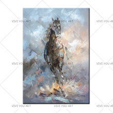 Skilled Artist Handmade High Quality Abstract Running Horse Oil Painting on Canvas Abstract Knife Horse Painting for Living Room 2024 - buy cheap