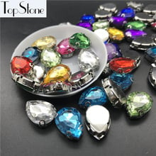 Mix Colors 13x18mm Teardrop Handmade Crystal D Claw Rhinestones 18x13mm drop acryllic fancy stones for dress,jewelry making 2024 - buy cheap