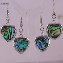 Heart Bead Handmade Jewelry For Women Natural Blue New Zealand Abalone Shell Earrings 1Pair U082 2024 - buy cheap