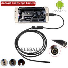Водонепроницаемая камера-эндоскоп, 5,5 мм, 1 м, 6 светодиодов, OTG, USB, Android 2024 - купить недорого