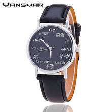 Vansvar Fashion Casual Ladies Leather Quartz Watch Mathematical Symbols Women Wrist Watches Relogio Feminino Gift 1447 2024 - buy cheap