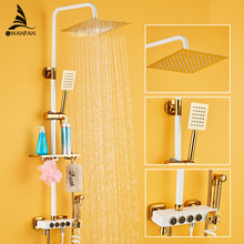 Shower Faucets Wall Mounted Thermostatic Shower Mixer Tap Antique Brass Dual Handle With Slide Bar Shower For Bathroom 877839 2024 - buy cheap