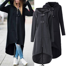 Women Fashion Hooded Jacket Long Sleeve Plus Size Coat With Pocket Outerwear for Women Coat Oversize Casual chaqueta mujer A8 2024 - buy cheap