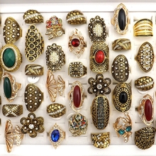 Anillos de diamantes de imitación de estilo barroco para mujer, 50 Uds. 2024 - compra barato