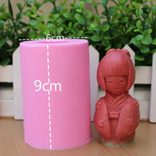 Кимоно горничная кукла маленькой девочки силиконовая форма для мыла ручной работы формочки для мыла силикагель арома-каменные формы свечи формы для украшения торта 2024 - купить недорого