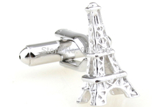 Gemelos clásicos para hombre, diseño de la Torre Eiffel, color plateado, material de cobre, venta al por mayor y al por menor, Envío Gratis 2024 - compra barato