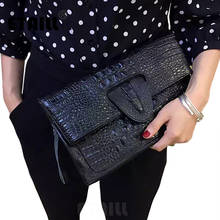 Alligator Leather Hand Bag Double Zipper Embossed Crocodile Clutch Wallet Male Travel Shoulder Bag Leather Envelope Clutches 2024 - buy cheap