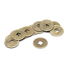 100PCS Brass 24mm Chinese Ancient Feng Shui Lucky Coin Good Fortune Dragon and Phoenix Antique Wealth Money Collection Gift 2024 - buy cheap