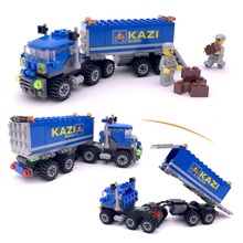 Kazi 6409 городской грузовик самосвал кран 3 в 1 Строительные блоки DIY обучающая игрушка для детей мальчиков подарок Совместимость LegoINGlys 2024 - купить недорого