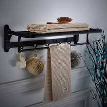 Toallero de baño plegable, soporte movible de aluminio, negro/blanco, barra de toalla de baño 2024 - compra barato