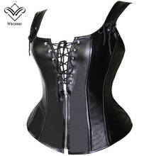 Wechery PU Leather Corset Tops Vest Steampunk Black Sexy Lingerie Overbust Plus Size Corsets and Bustiers Shaperwear 2024 - buy cheap