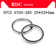 Free Shipping 5PCS ABEC-5 6705-2RS High quality 6705RS 6705 2RS RS 25x32x4 mm ultra-thin Rubber seal Deep Groove Ball Bearing 2024 - buy cheap