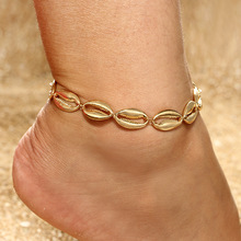 Fashion Charm Bohemian Natural Shell Pendants Anklets Boot For Women Gold Color Foot Bracelet Jewelry Wholesale 2024 - buy cheap