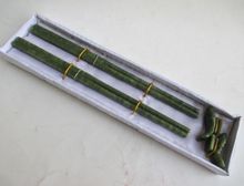 8.47 inch / 100% natural color jade two pairs of chopsticks.Carp stood 2024 - buy cheap