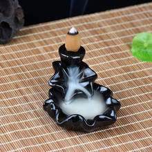 Creative Ceramic Incense Base Smoke Backflow Incense Burner Lotus Petals Censer Tower Incense Burners Lotus Cone Incense Holder 2024 - buy cheap