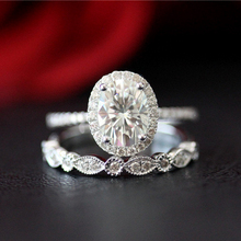Женское кольцо с муассанитом, обручальное кольцо с овальной огранкой, 14 к, 8 х6 мм, 1,5 карат 2024 - купить недорого