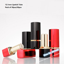 12.1mm Red Black Empty Professional Makeup Lip Rouge Container Cosmetic Lipstick Tube Square Lipstick Tube Empty Lip Balm Bottle 2024 - buy cheap