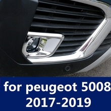 Front Fog Lamp Frame decoration cover trim Exterior car Accessories Front grille fog light eyebrow for peugeot 5008 2017-2019 2024 - buy cheap