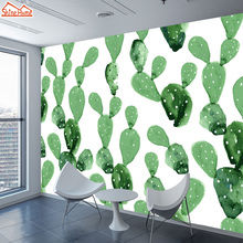 ShineHome-papel tapiz Natural para sala de estar 3 d, papel tapiz para habitación, papel de pared 3d, pintura al óleo de Cactus, rollos de Mural para decoración de paredes del hogar 2024 - compra barato