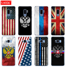 Capa de silicone para samsung galaxy, s9 s8 s7 s6 edge s5 s4 s3 plus, capa de telefone, bandeira russa, americana, emblema nacionais 2024 - compre barato