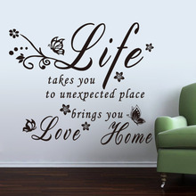 Pegatinas de vinilo con frase de life love para pared del hogar, decoración del personaje del hogar, pegatinas de pared cálidas de palabras, 8383, 2,5 2024 - compra barato