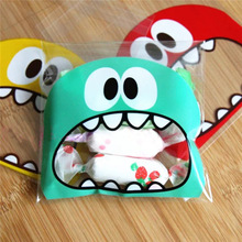 50Pcs Cute Big Teech Mouth Monster Plastic Bag Wedding Birthday Cookie Candy Gift Packaging Bags OPP Self Adhesive Party Favors 2024 - buy cheap