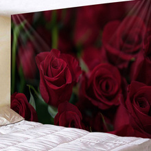 Tapiz colgante de pared de flores rosas para decoración del hogar, arte de pared, impresión rectangular 2024 - compra barato