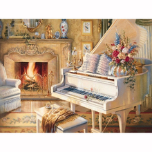 Diy Diamond Painting Cross Stitch Diamond Embroidery Stove Piano Room Rhinestone Diamond Painting Home Decoration Gifts 2024 - buy cheap