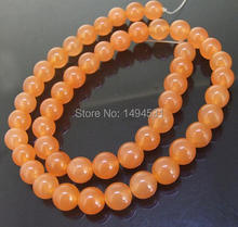 Hig- Quality - Round 8MM Orange Gem-stone Loose Beads One Strand 15inch - Free Shipping 2024 - buy cheap