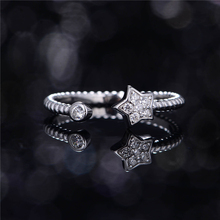 100% 925 Sterling Silver Clear Crystal Star Style Ring Love Symbol Fashion Rings Best Christmas Gift For Women Jewelry Making 2024 - buy cheap