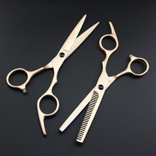 professional Japan 6 inch gold hair salon scissors cutting barber makas hair scissor thinning shears hairdressing scissors set 2024 - buy cheap